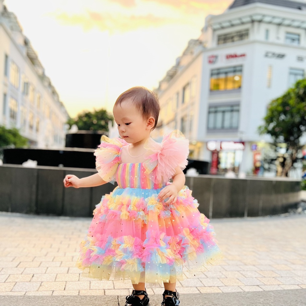 VÁY CÔNG CHÚA ĐẦM CÔNG CHÚA THIẾT KẾ NHÚN SIÊU BỒNG BỀNH CHO BÉ GÁI