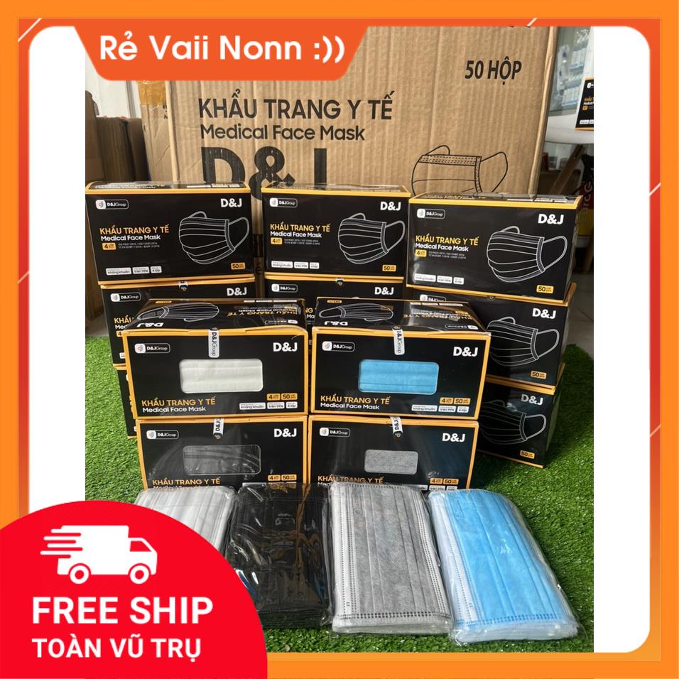 KHẨU TRANG 4 LỚP D&J đủ màu