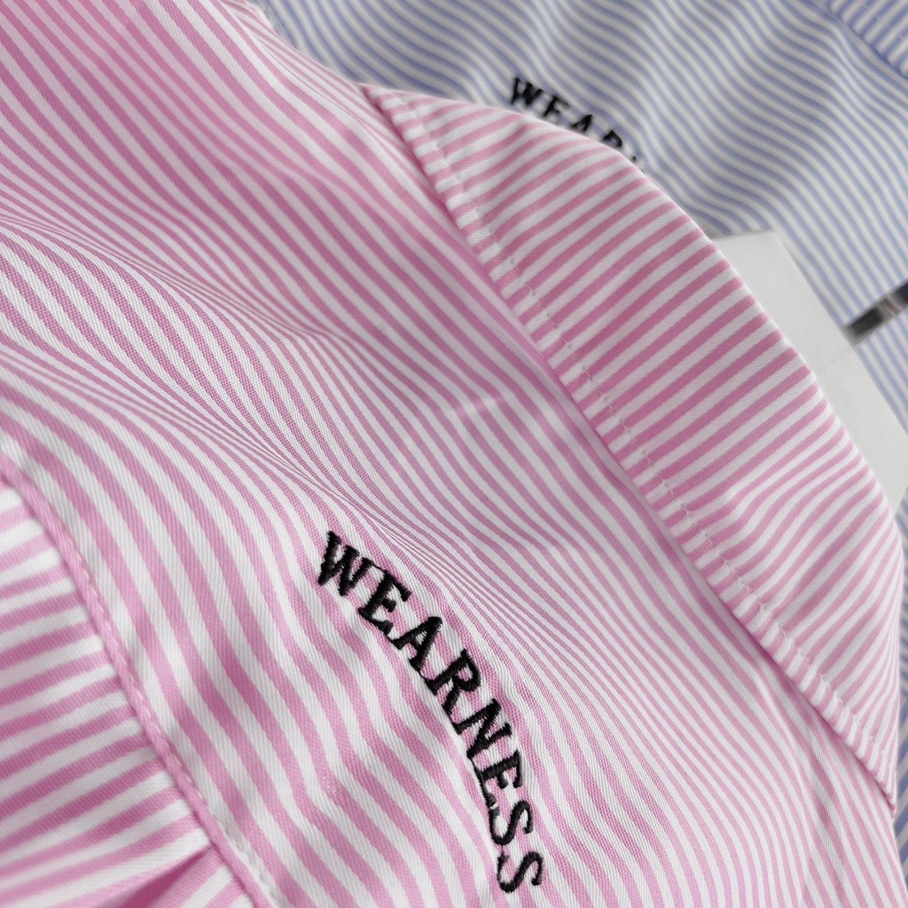 Áo Sơmi Sọc WEARNESS W TAY NGẮN Nhiều Màu Form Rộng Unisex Nam Nữ - Sutis House