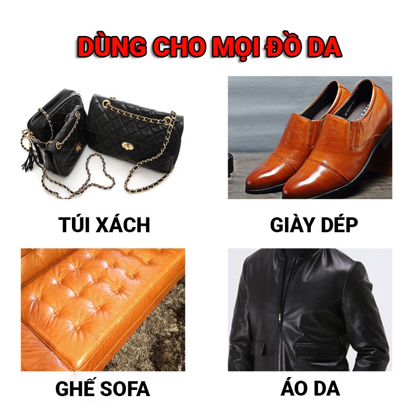 Xi đánh bóng giày dép da không màu, dùng cho tất cả các loại giày dép da và đồ da, đồ cũ như mới