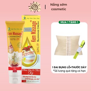Tặng gen nịt bụng + thước dây Kem massage tan mỡ gừng ớt Ngân Bình kem tan mỡ gia truyền olic missha