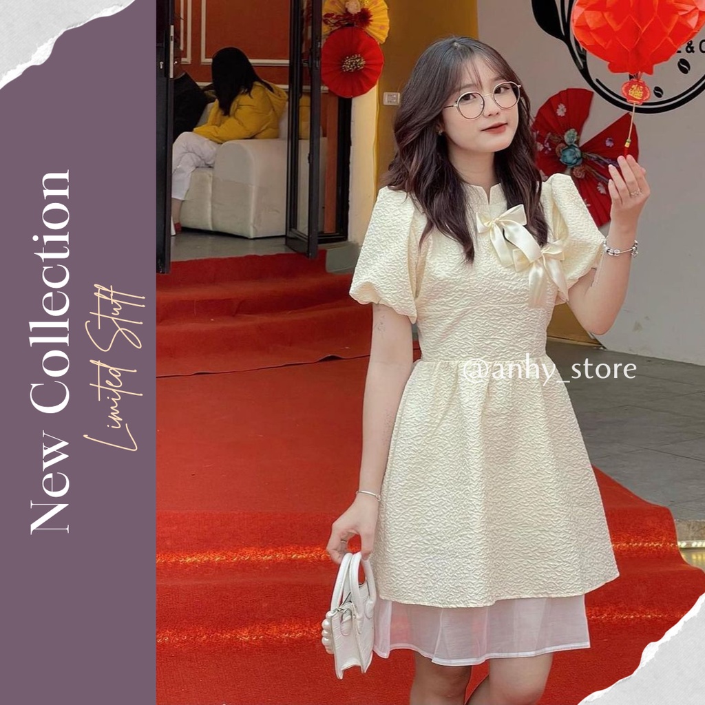Đầm dự tiệc dáng ngắn xòe đáng yêu, váy tiểu thư sang chảnh, đầm chụp kỷ yếu