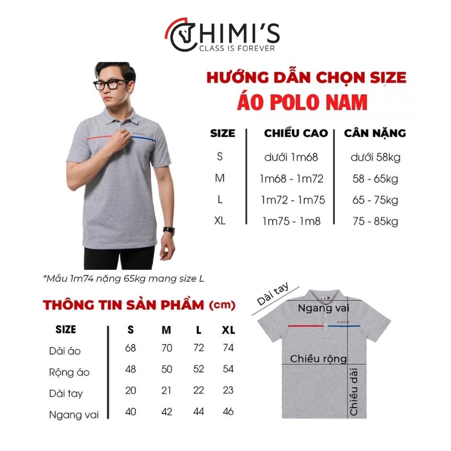 Áo Polo Nam Áo Thun Cổ bẻ CHIMI Thun basic Cộc tay Màu Trắng trơn Vải cá sấu cotton Phong cách trẻ trung chuẩn form