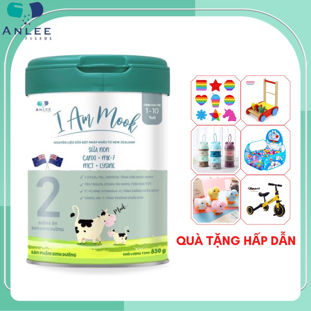 SỮA I AM MOOK số 2 (dành cho trẻ 1-10 tuổi) - lon 850gram KÈM QUÀ TẶNG