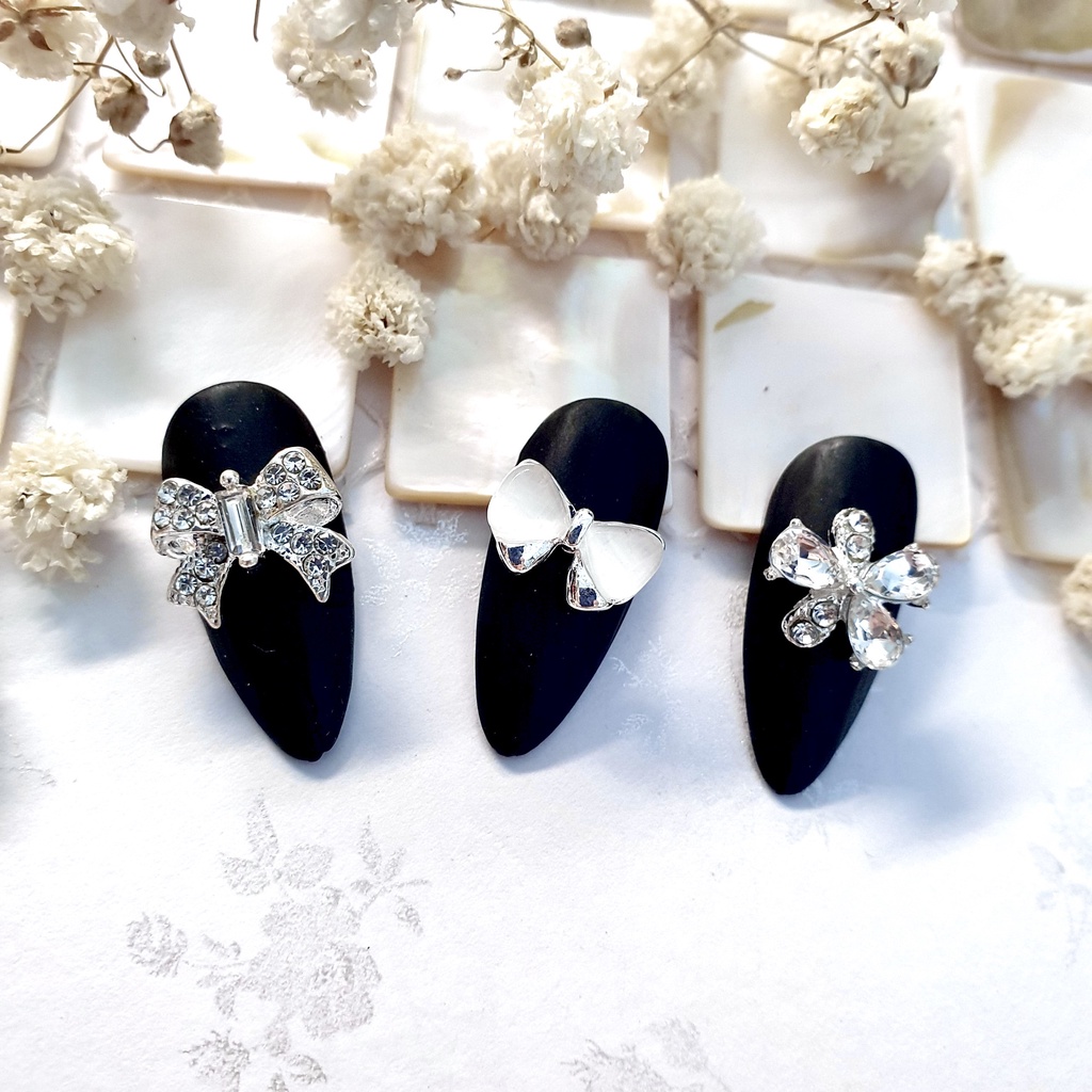 Charm nơ charm gấu charm thỏ charm vương miện charm nail gắn móng đính móng trang trí móng tay