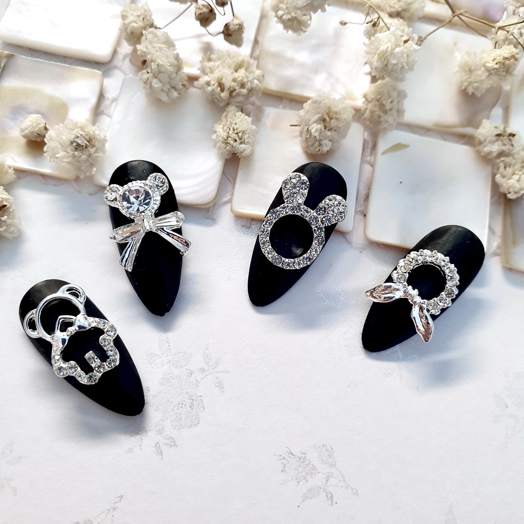 Charm nơ charm gấu charm thỏ charm vương miện charm nail gắn móng đính móng trang trí móng tay