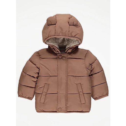 Áo khoác nâu tai gấu lót bông George_UK authentic