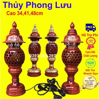 Đôi đèn tổ ong cặp đèn thờ gỗ xà cừ cúng bàn thờ 3 chiều cao 34,41,48cm