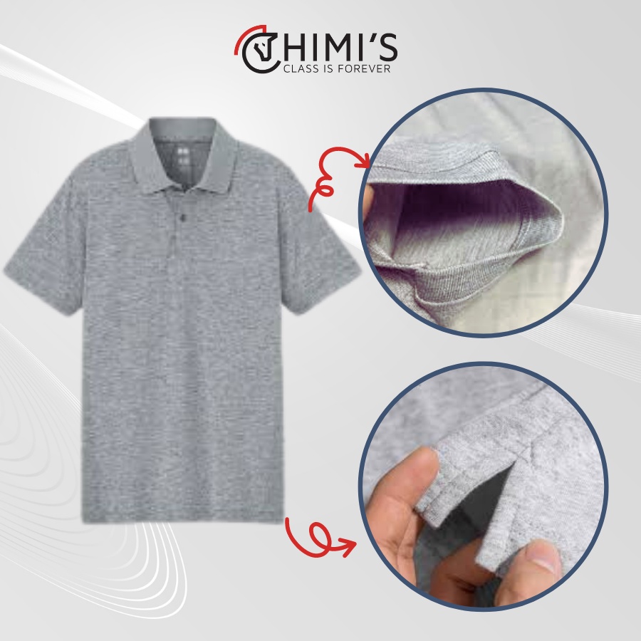 Áo Polo Nam Áo Thun Cổ bẻ CHIMI Thun basic Cộc tay Màu Ghi trơn Vải cá sấu cotton Phong cách trẻ trung chuẩn form