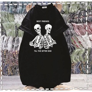 Áo thun tay lỡ unisex ,xương BEST FRIENDS Áo phông form rộng chất vải cotton su oversize