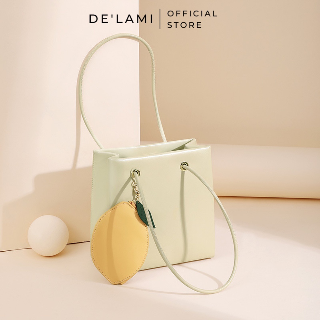 Túi xách nữ đeo chéo đeo vai DELAMI tặng kèm ví nhỏ hình quả chanh LEMON BAG chất liệu cao cấp thanh lịch DLDC10