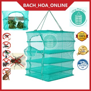 Lồng phơi khô 5 tầng thực phẩm Phơi sáng chống côn trùng treo để phơi khô cá thể xếp gọn - hàng Việt Nam Chất lượn