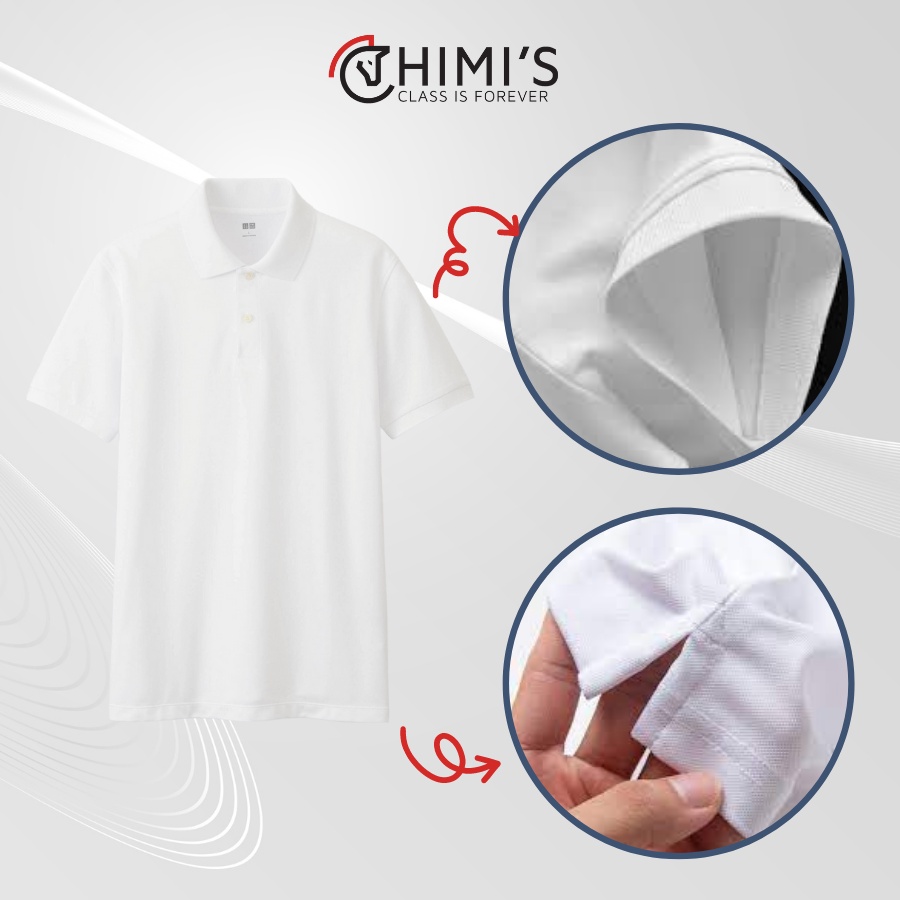 Áo Polo Nam Áo Thun Cổ bẻ CHIMI Thun basic Cộc tay Màu Trắng trơn Vải cá sấu cotton Phong cách trẻ trung chuẩn form