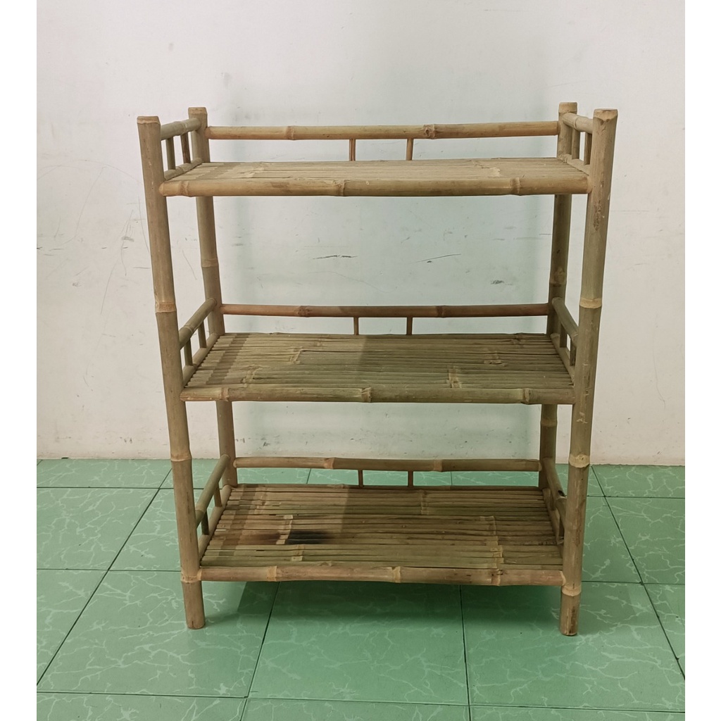 Kệ tre đựng chén bát  3 tầng 40 x 80 x 80cm kệ bằng tre đựng dày dép sách vở trang trí decore Mỹ nghệ đức bằng sản xuất