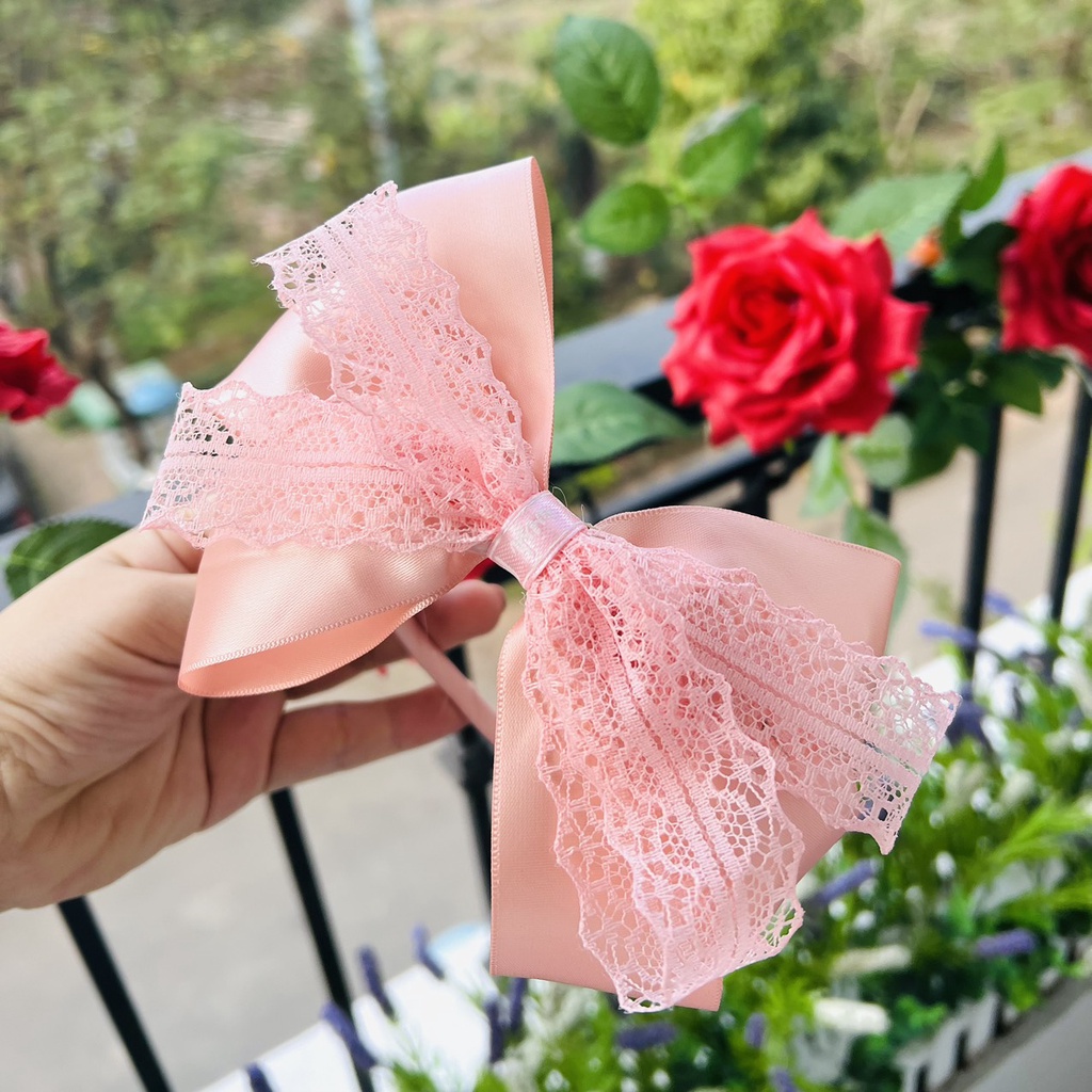 Bờm tóc, nơ cài tóc công chúa cho bé gái màu hồng, trắng,đỏ tại Mom's Choice