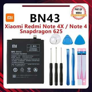 Pin Xiaomi Redmi Note 4X, Mã pin BN43, Dung lượng 4000mAh, Bảo hành 3 tháng. Tặng kèm bộ tua vít mở máy