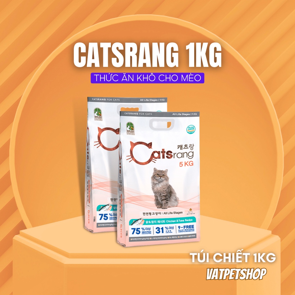 Thức ăn hạt cho mèo Catsrang - Chính hãng Hàn Quốc , dành cho mọi lứa tuổi mèo