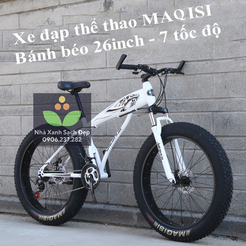 Xe đạp thể thao bánh béo MAQISI 26inch 7 tốc độ khung cacbon siêu nhẹ - xe đạp bánh béo