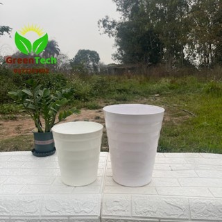 1 Chậu Nhựa Trắng Xoán 32 x 36 - Chậu Nhưa Trông Cây Cảnh, Cây Hoa