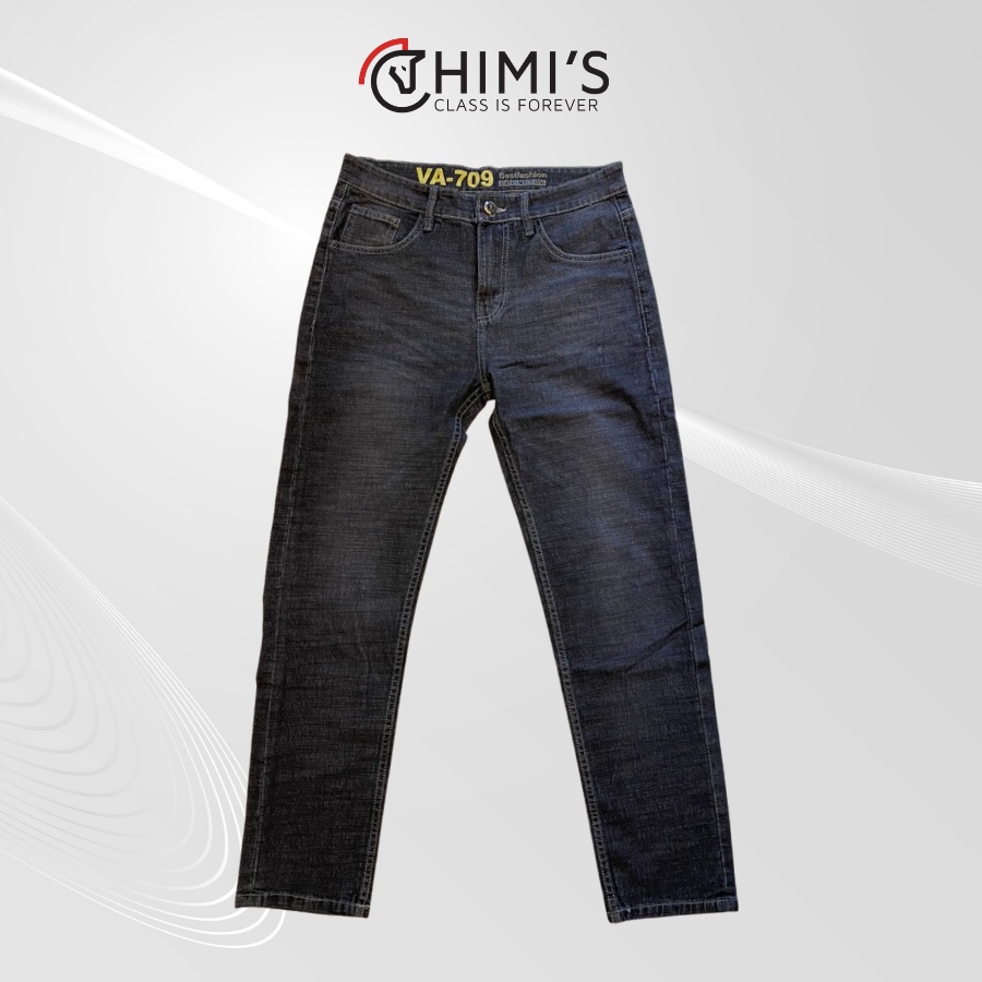 Quần jean nam ống đứng CHIMI quần bò nam dáng Slim Fit màu ghi xám vải Cotton co giãn chuẩn form thoáng mát dễ vận động