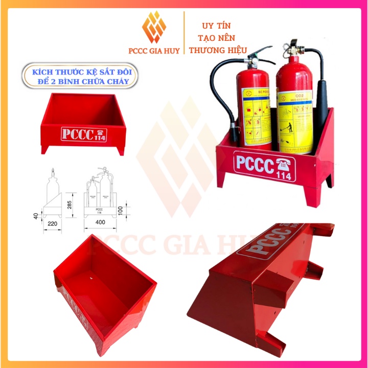 Kệ để bình chữa cháy dùng cho bình F4 , F8 , MT3 , MT5, chất liệu thép sơn tĩnh điện