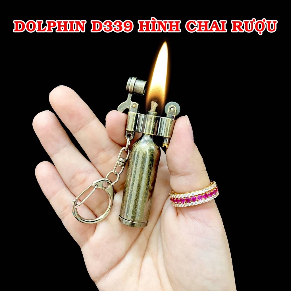 HỎA TỐC HCM - Hột-𝙌𝙪𝙚̣𝙩-𝘽𝙖̣̂𝙩-𝙇𝙪̛̉𝙖 Móc Khóa Dolphin Zăng Đá Cổ Chai Rịu D339 Kim Loại - FREESHIP