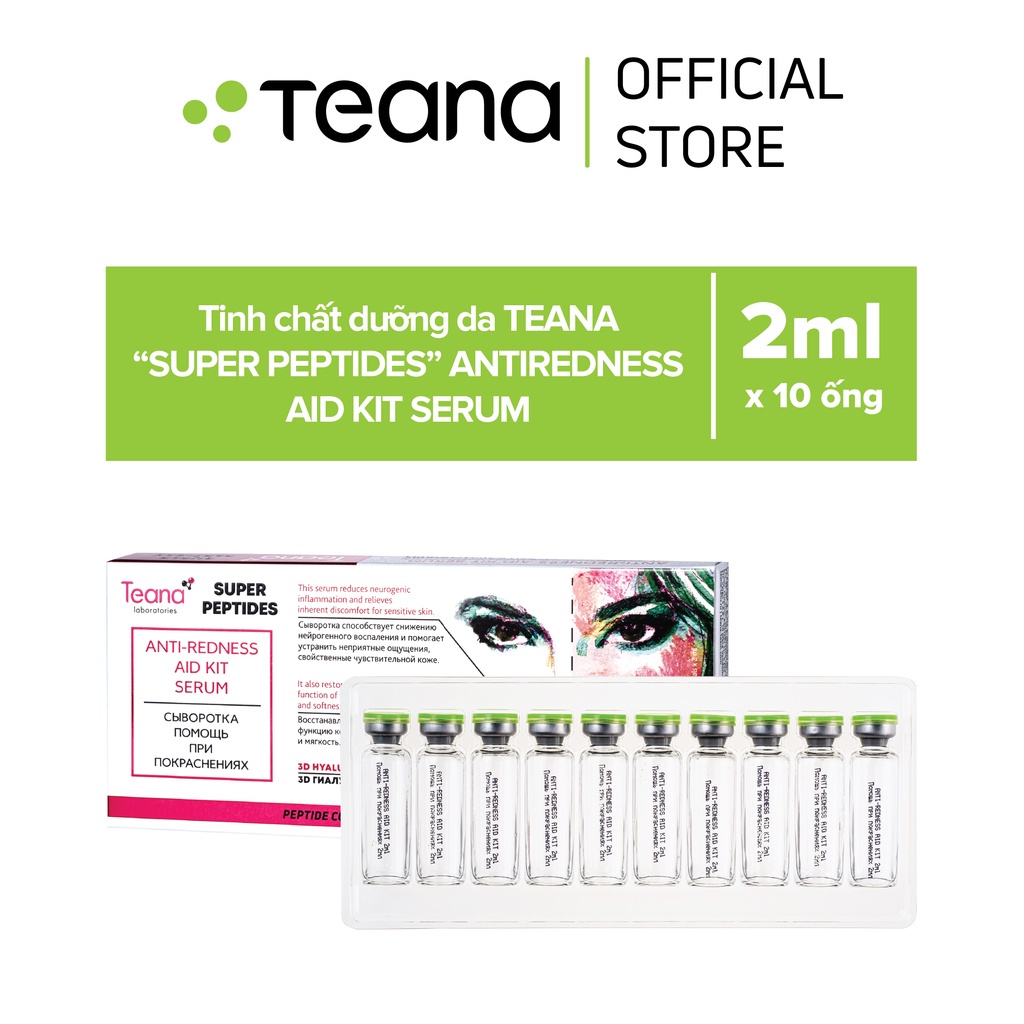 Serum Teana Super Peptides Antiredness Aid Kit giảm sưng, mẩn đỏ, mụn, phục hồi da
