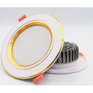 Đèn Led âm trần 7w phi 90 viền vàng- viền bạc ánh sáng đẹp
