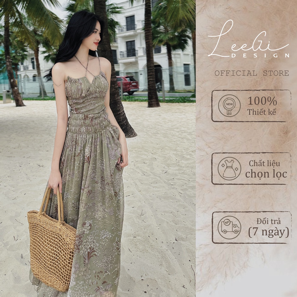 Đầm hoa nhí nhún ngực LeeGi Design Min5585