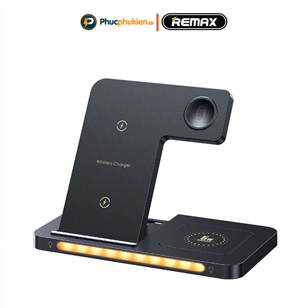 Đế sạc không dây đa năng 3in1 22w chính hãng Remax w69 hỗ trợ sạc nhanh không dây 15W cho 8 Plus trở lên Phúc Phụ Kiện