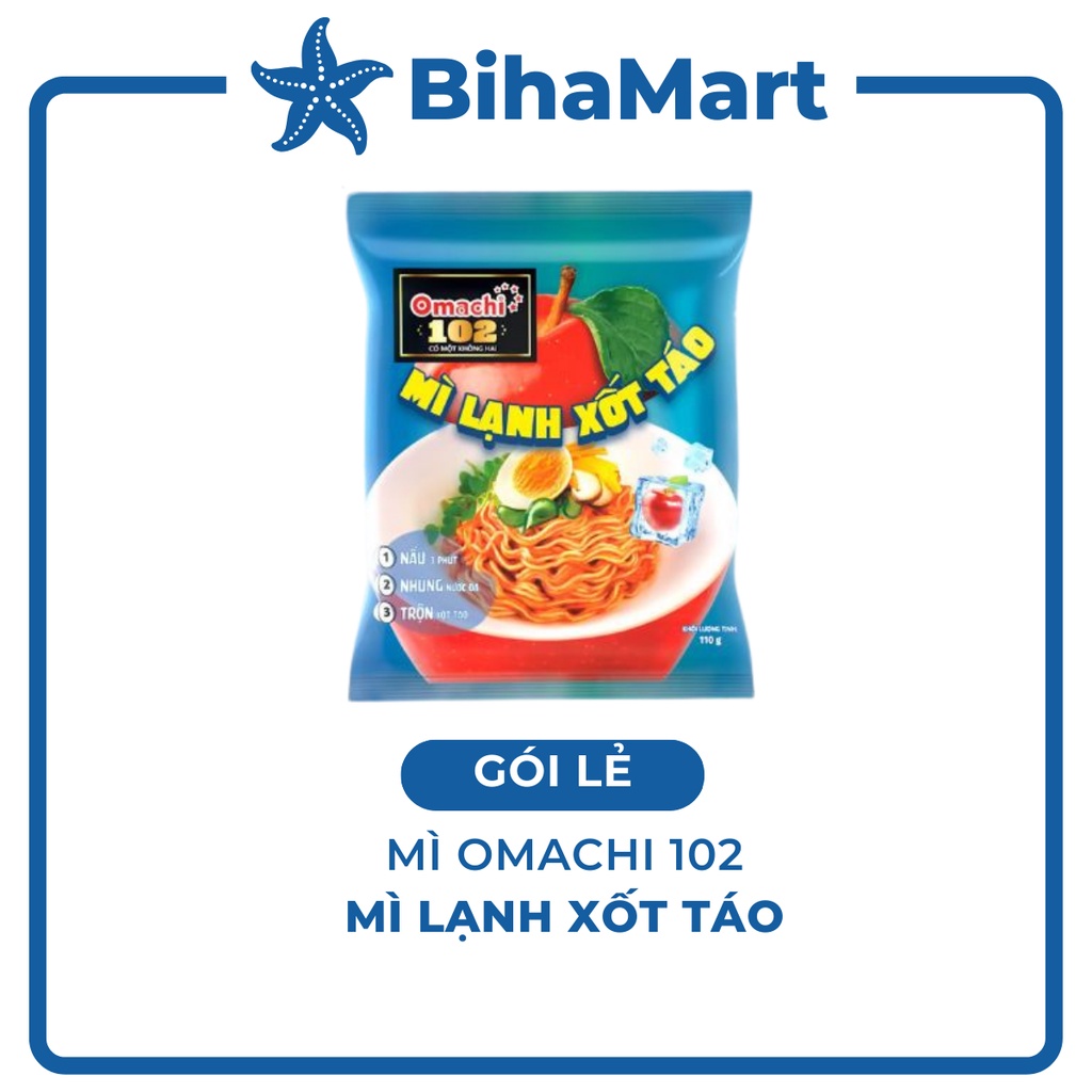 [GÓI LẺ] - Omachi 102 - Omachi Mì lạnh xốt táo / Mì lạnh sốt táo Omachi (110g/gói) (Masan - Omachi 102 có một không hai)