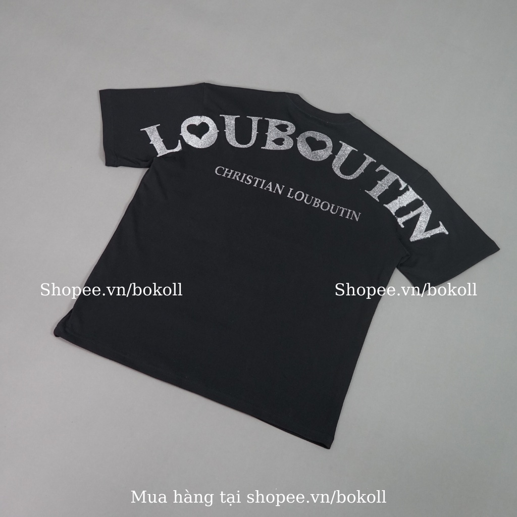 Áo louboutin nam nữ chữ đính kim tuyên form rộng vải cotton organic 100% Áo louboutin nam nữ hàng Bestquality QC