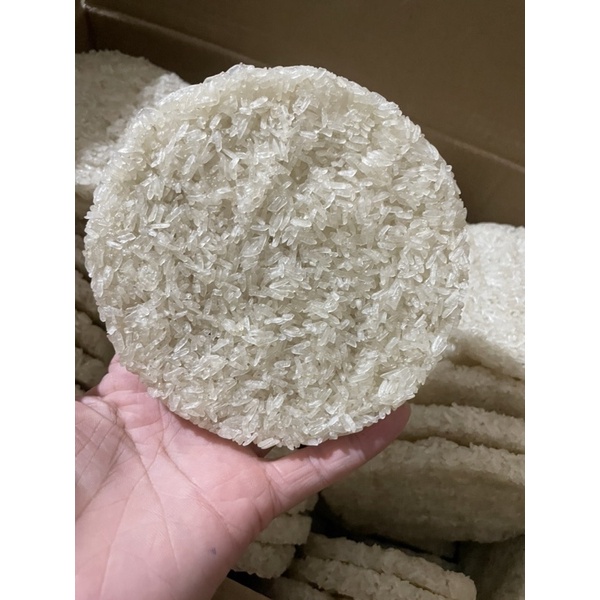 1kg cơm cháy chưa chiên tròn gạo nếp size 14cm