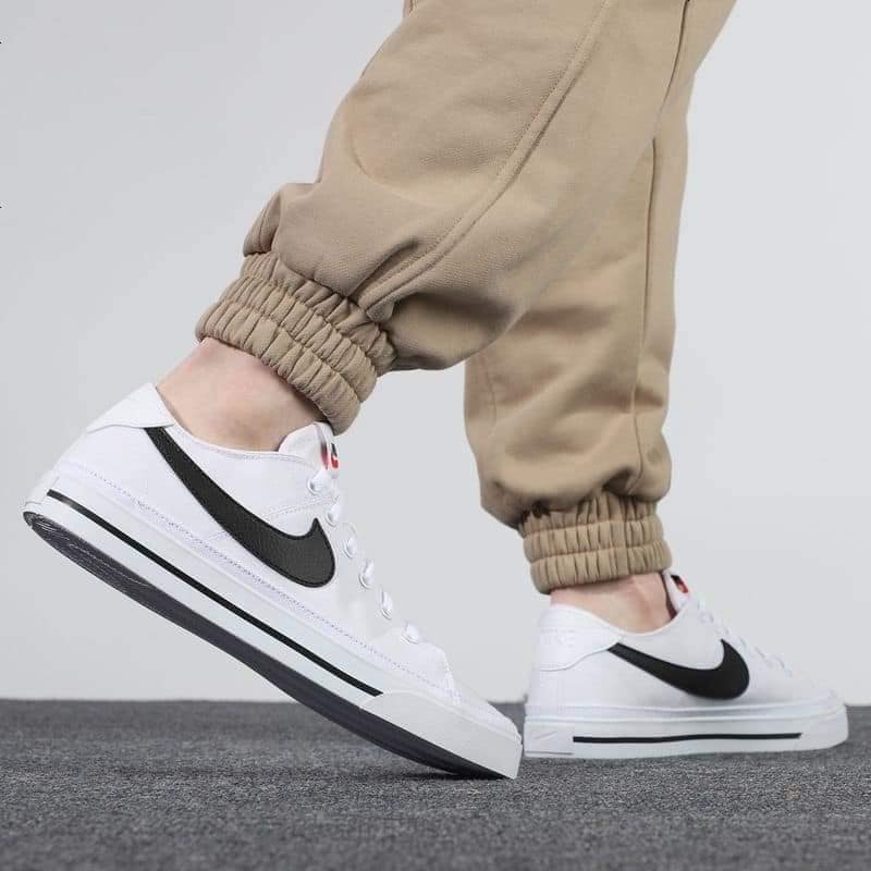 Giày Nike Court Legacy Canvas 'White Black' CW6539-101