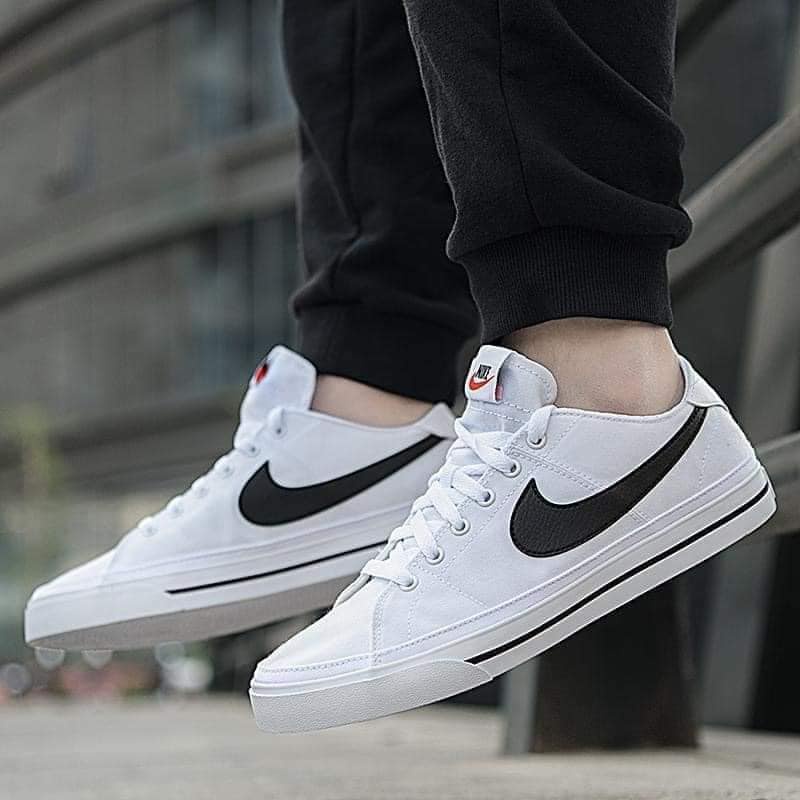 Giày Nike Court Legacy Canvas 'White Black' CW6539-101