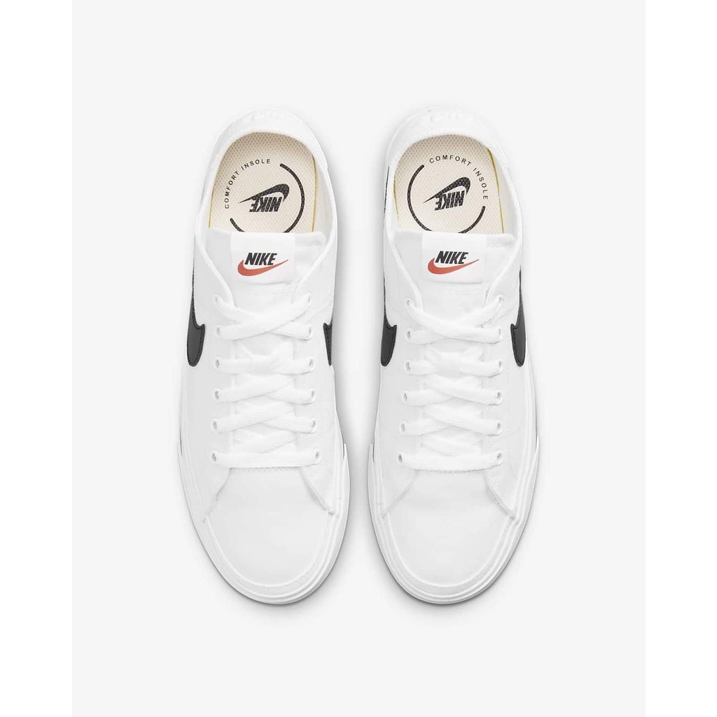 Giày Nike Court Legacy Canvas 'White Black' CW6539-101