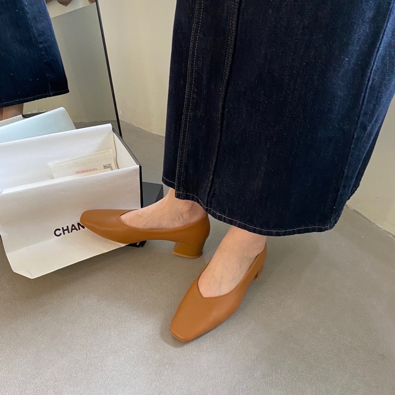 GIÀY NỮ DA SIÊU MỀM MŨI VUÔNG