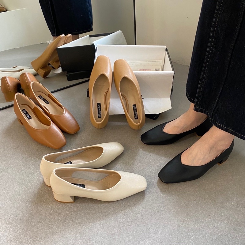 GIÀY NỮ DA SIÊU MỀM MŨI VUÔNG