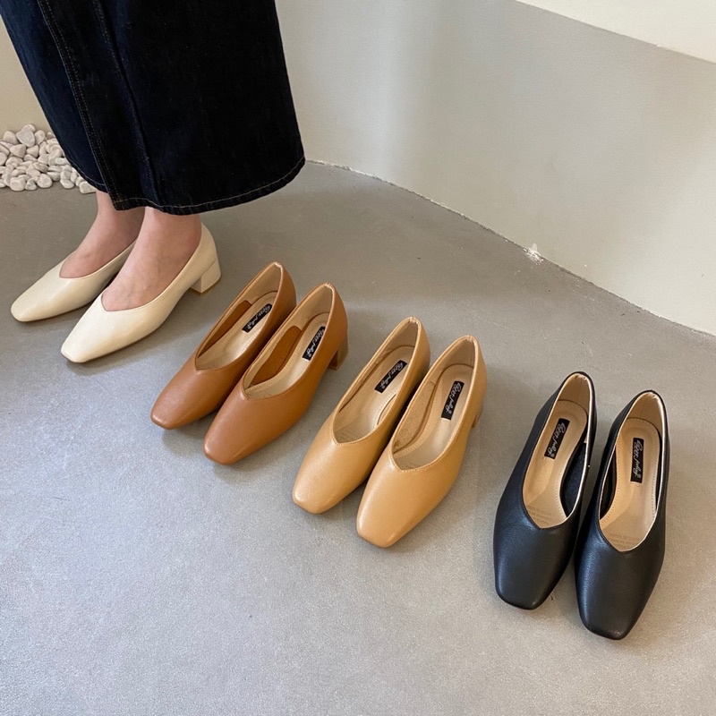 GIÀY NỮ DA SIÊU MỀM MŨI VUÔNG