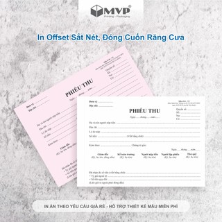 Phiếu thu 2 liên khổ A5 (21 x 15)cm, 100 tờ/cuốn