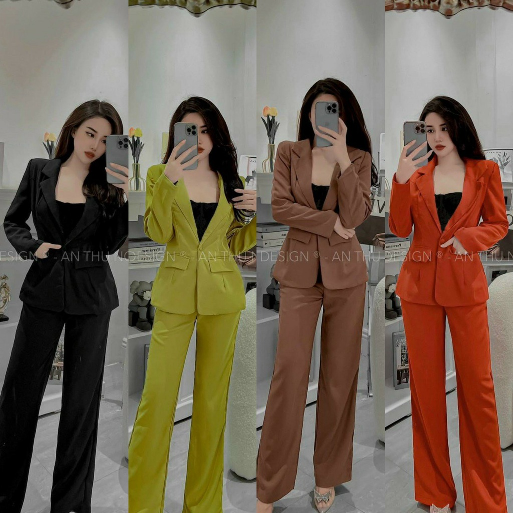 Set 3 gồm áo vest cài nút phối áo ống lót kèm quần dài trẻ trung thanh lịch [972]