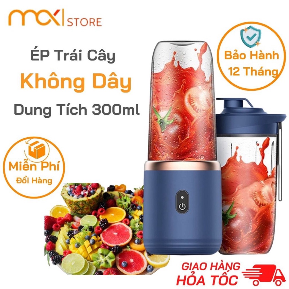 Máy Xay Sinh Tố Juicing Cup 300ML Cầm Tay 6 Lưỡi - Sử Dụng Pin Sạc Cổng USB Siêu Tiện Lợi ----