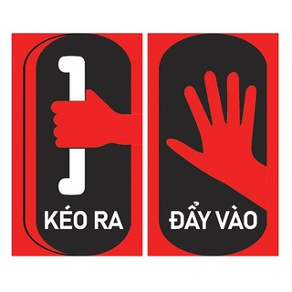 (1 bộ 2 tấm) Decal dán cửa kính chỉ dẫn mở cửa PULL - PUSH (KÉO - ĐẨY)