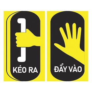(1 bộ 2 tấm) Decal dán cửa kính chỉ dẫn mở cửa PULL - PUSH (KÉO - ĐẨY)