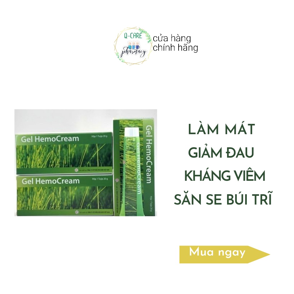 Gel Hemocream bôi trĩ giúp làm mát làm dịu da do nứt nẻ hậu môn