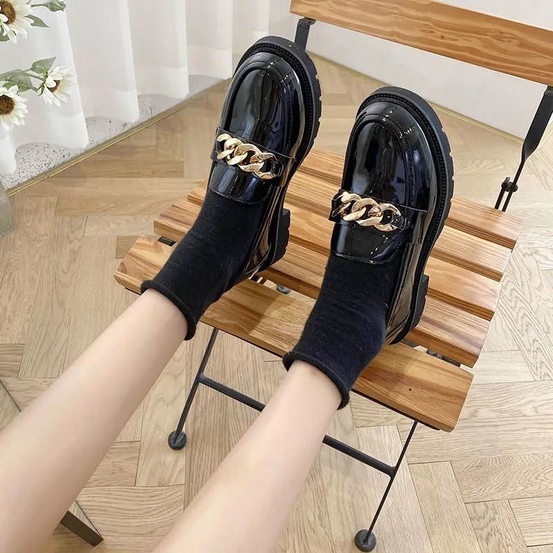 Giày Lolita da bóng đế cao 3,5 cm,phối dây xích,giày oxford trẻ trung năng động