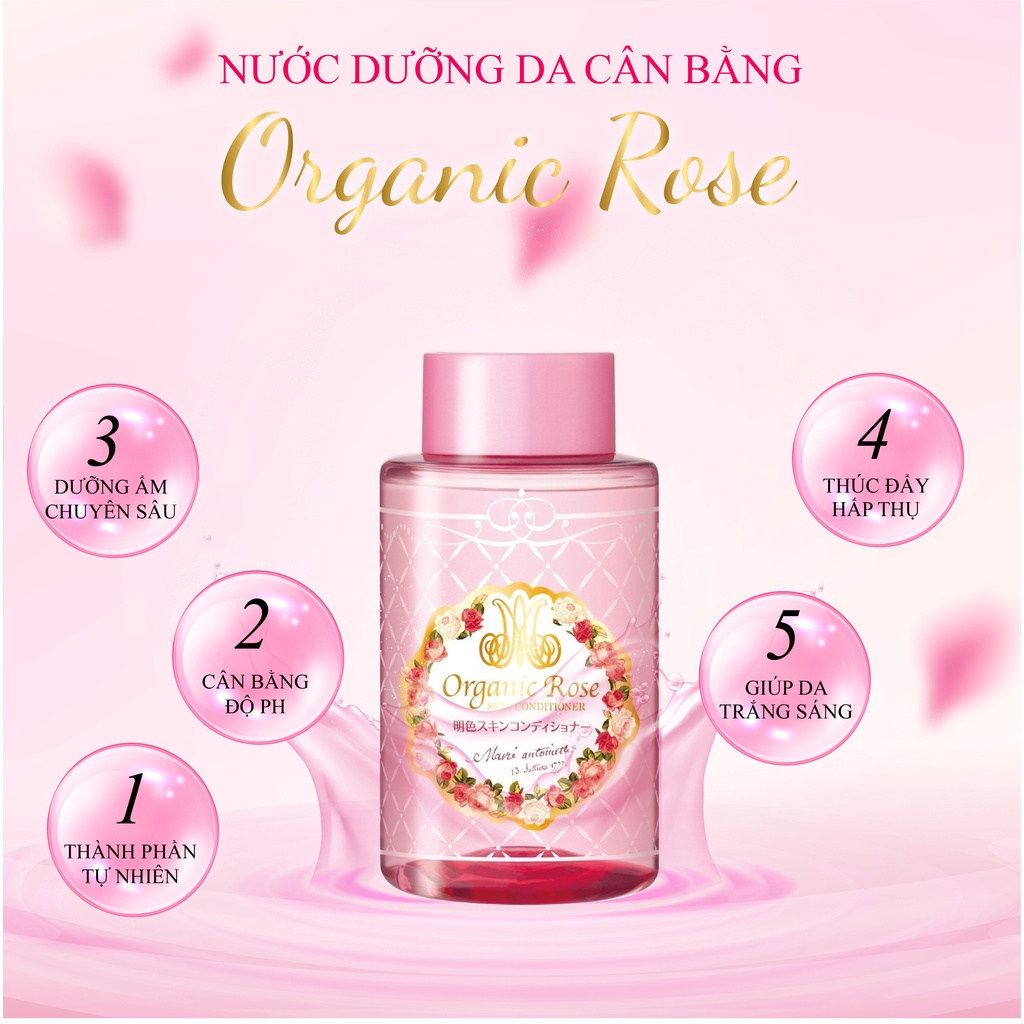 Nước Hoa Hồng MEISHOKU Organic Rose Hoa Hồng Hữu Cơ Thu Nhỏ Lỗ Chân Lông, Dưỡng Trắng 200ml