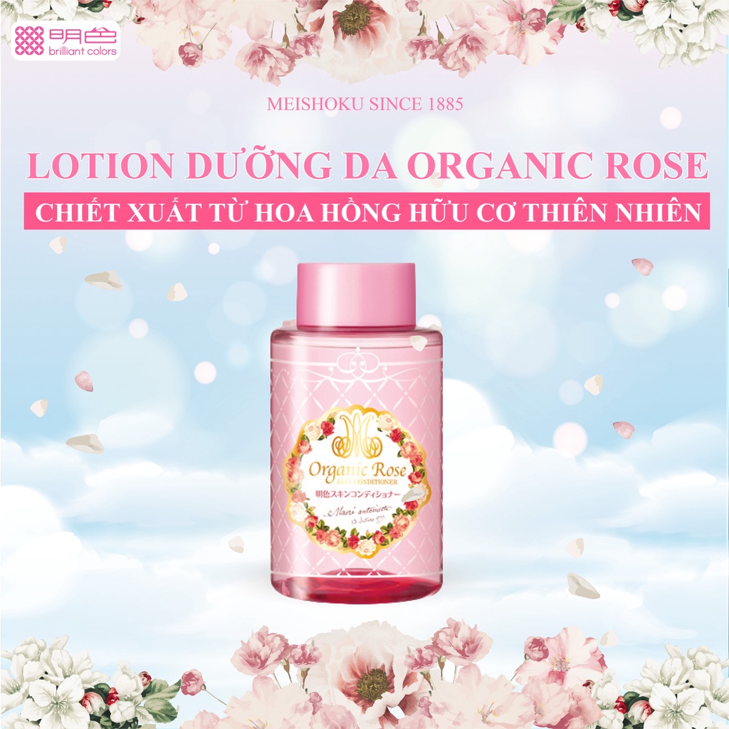Nước Hoa Hồng MEISHOKU Organic Rose Hoa Hồng Hữu Cơ Thu Nhỏ Lỗ Chân Lông, Dưỡng Trắng 200ml