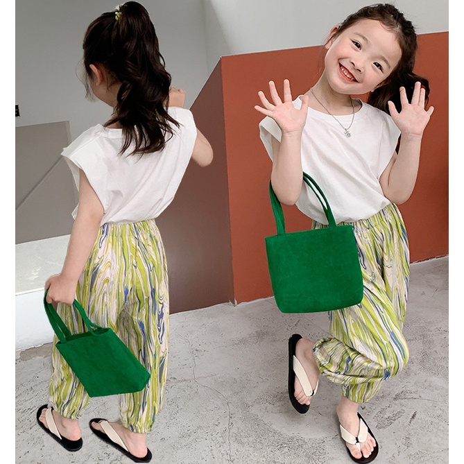 Áo thun khoét nách bé gái DINOKING Áo kiểu cho bé gái không tay có đệm vai thiết kế phong cách Hàn Quốc trẻ em AT32