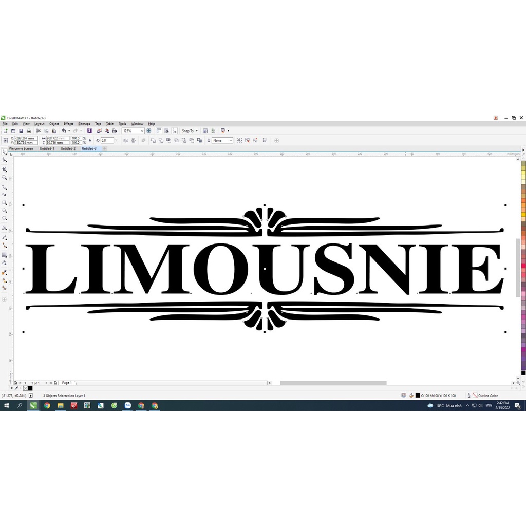 Tem decan chữ Limousine dán xe . Tem Limousine trang trí xe tải, xe khách, xe ô tô (sl:1 tem)